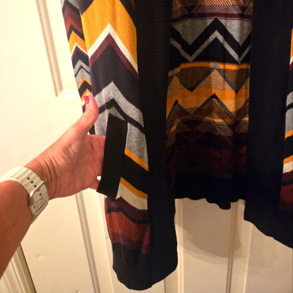 [Missoni for Target] Brown Black Chevron Open Front Cardigan Sweater M *flaw - Picture 5 of 7